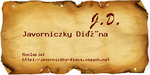 Javorniczky Diána névjegykártya