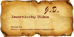 Javorniczky Diána névjegykártya